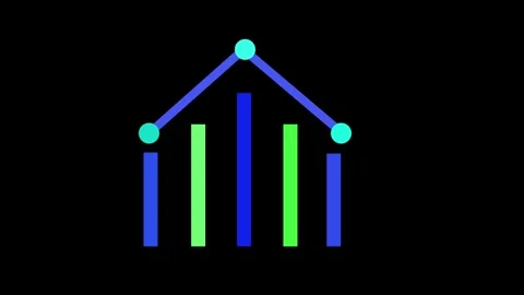 Abstract business bar chart symbolizing analytics growth animation Stock Footage 336884325