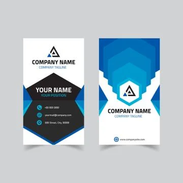 Abstract business card with hexagon design Stock Illustration