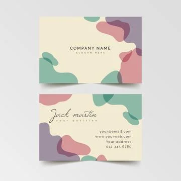 Abstract business card template with gradient stains Stock Illustration