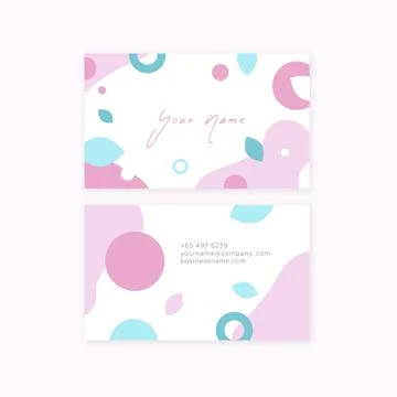 Abstract business card template with pastel-colored stains Stock Illustration