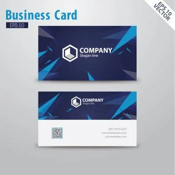 Abstract Business Card vector template design 2 sided concept Stock Illustration