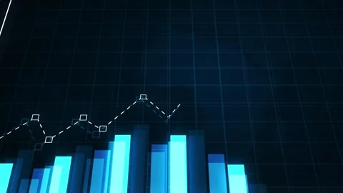 Abstract business chart with rising bar graph and line graph growth finance.. Vídeos de archivo 337263871