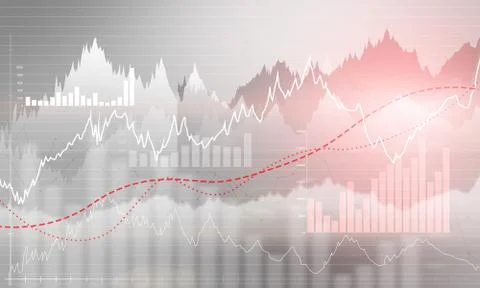 Abstract business chart with uptrend line graph Illustrazione stock