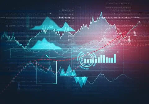 Abstract business chart with uptrend line graph Stock Illustration