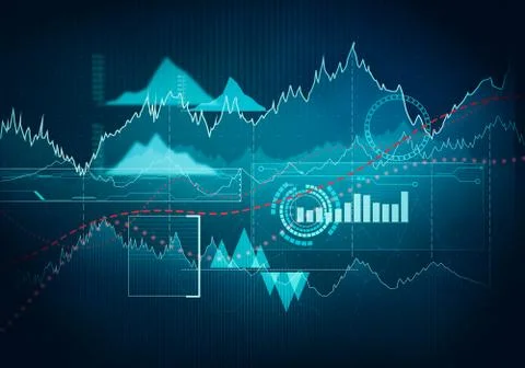 Abstract business chart with uptrend line graph Stock Illustration