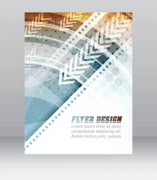 Abstract business flyer template with technological pattern, corporate banner Stock Illustration