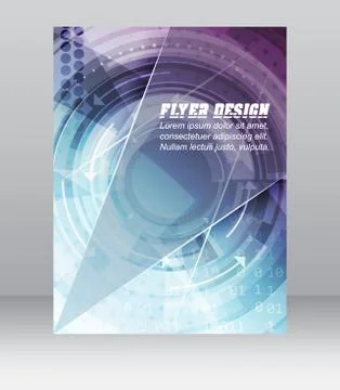 Abstract business flyer template with technological pattern, magazine, cover  Stock Illustration