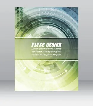 Abstract business flyer template with technological pattern, magazine, cover  Stock Illustration