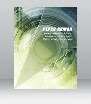 Abstract business flyer template with technological pattern, magazine, cover  Stock Illustration