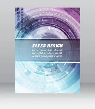 Abstract business flyer template with technological pattern, magazine, cover  스톡 일러스트