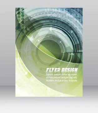 Abstract business flyer template with technological pattern, magazine, cover  Stock Illustration