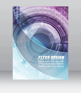 Abstract business flyer template with technological pattern, magazine, cover  Stock Illustration