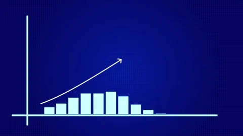 Abstract Business Graph Chart Showing Growth with Upward Trend on Grid Line  Stock Footage 281083080