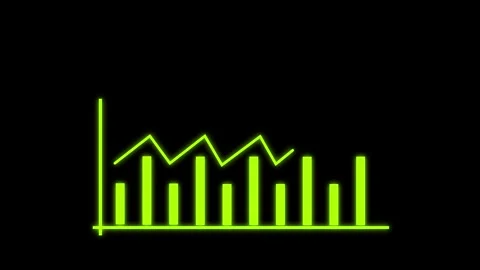 Abstract business graph chart showing growth and 4k concept Видео 336549019