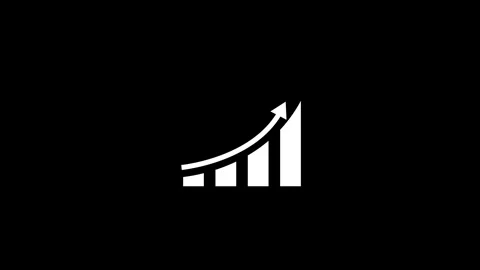 Abstract business graph icon animation and curve arrow rising animation. Vídeo Stock 336250017