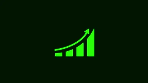 Abstract business graph icon animation and curve arrow rising animation. 스톡 동영상 336250023
