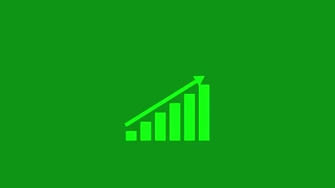 Abstract business graph icon animation on background Stockbeeldmateriaal 336549428