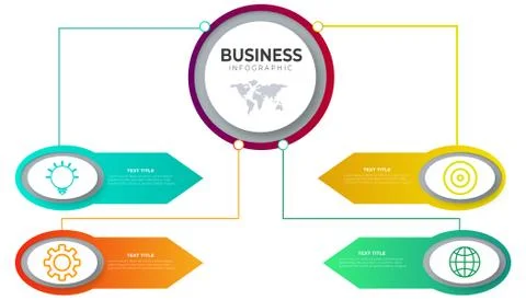 Abstract business infographics full color Stock Illustration
