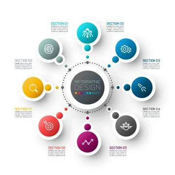 Abstract business infographics step options template. Stock Illustration