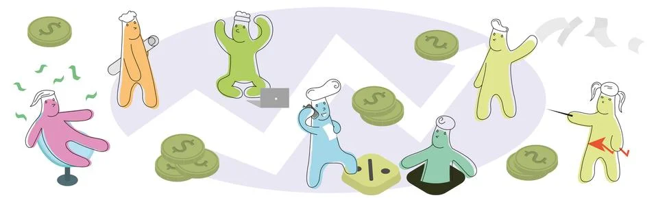 Abstract business men, selection of elements - Vector Stock Illustration