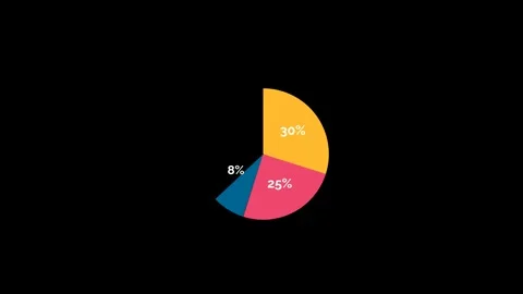 Abstract Business Pie Chart Animation Showing Market Share Vídeos de archivo 325331580