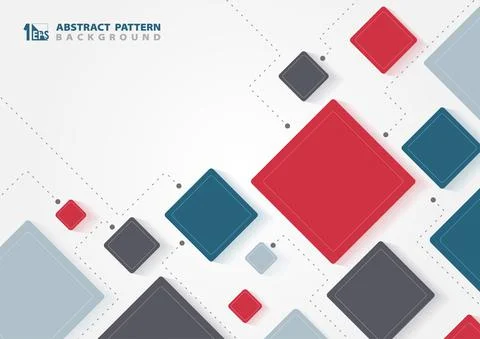 Abstract business tech square design of communication template. Stock Illustration