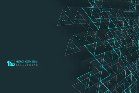 Abstract business technology of triangles pattern with green style 스톡 일러스트
