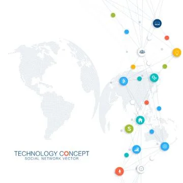 Abstract business vector infographic. Cloud computing and global network Stock Illustration