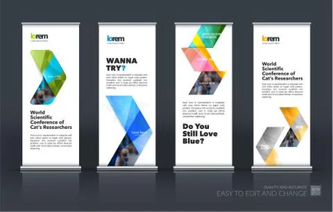 Abstract business vector set of modern roll Up Banner stand desi Illustration