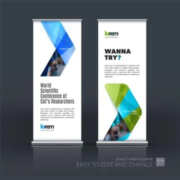 Abstract business vector set of modern roll Up Banner stand desi Illustration