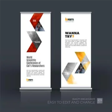 Abstract business vector set of modern roll Up Banner stand desi Illustration