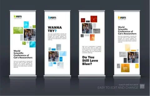 Abstract business vector set of modern roll Up Banner stand desi Illustration