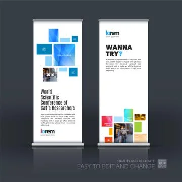 Abstract business vector set of modern roll Up Banner stand desi Illustration