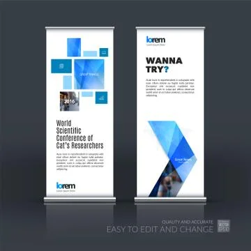 Abstract business vector set of modern roll Up Banner stand desi Illustration