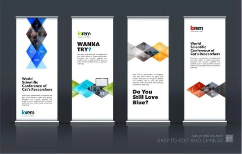 Abstract business vector set of modern roll Up Banner stand desi Illustration