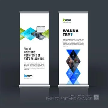 Abstract business vector set of modern roll Up Banner stand desi Illustration