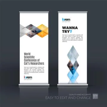 Abstract business vector set of modern roll Up Banner stand desi Illustration