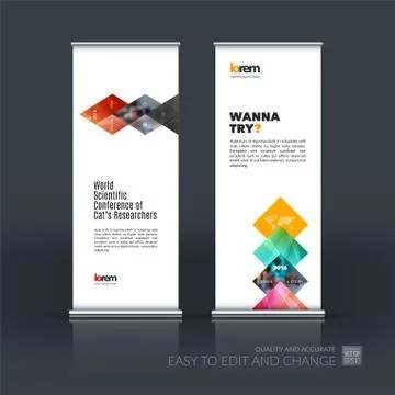 Abstract business vector set of modern roll Up Banner stand desi Illustration