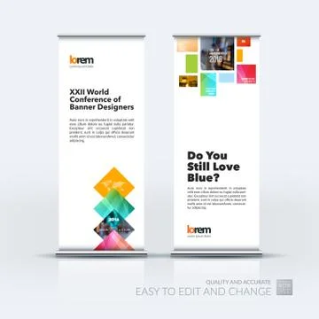 Abstract business vector set of modern roll Up Banner stand desi Illustration