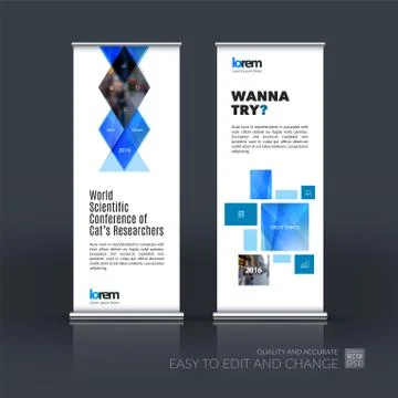 Abstract business vector set of modern roll Up Banner stand desi Illustration