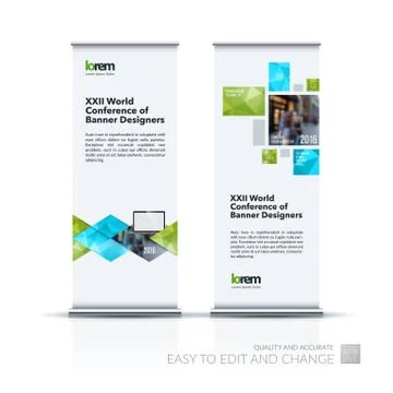 Abstract business vector set of modern roll Up Banner stand desi Illustration