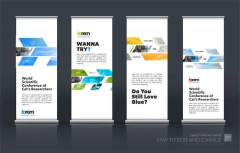 Abstract business vector set of modern roll Up Banner stand desi Illustration