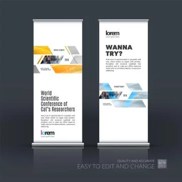 Abstract business vector set of modern roll Up Banner stand desi Illustration