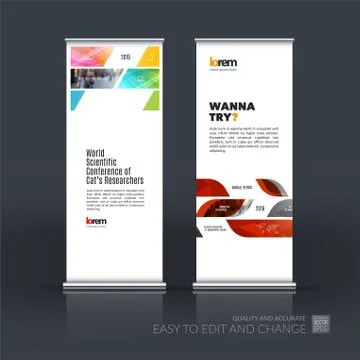 Abstract business vector set of modern roll Up Banner stand desi Illustration