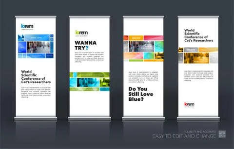 Abstract business vector set of modern roll Up Banner stand desi Illustration