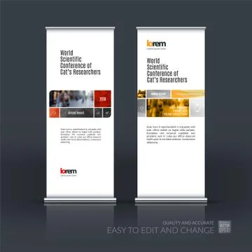 Abstract business vector set of modern roll Up Banner stand desi Illustration
