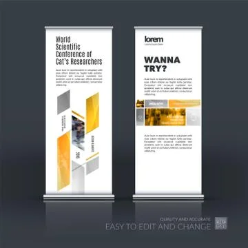 Abstract business vector set of modern roll Up Banner stand desi Illustration