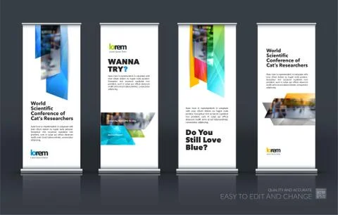Abstract business vector set of modern roll Up Banner stand desi Illustration