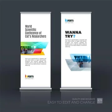 Abstract business vector set of modern roll Up Banner stand desi Illustration