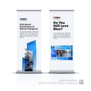 Abstract business vector set of modern roll Up Banner stand desi Illustration